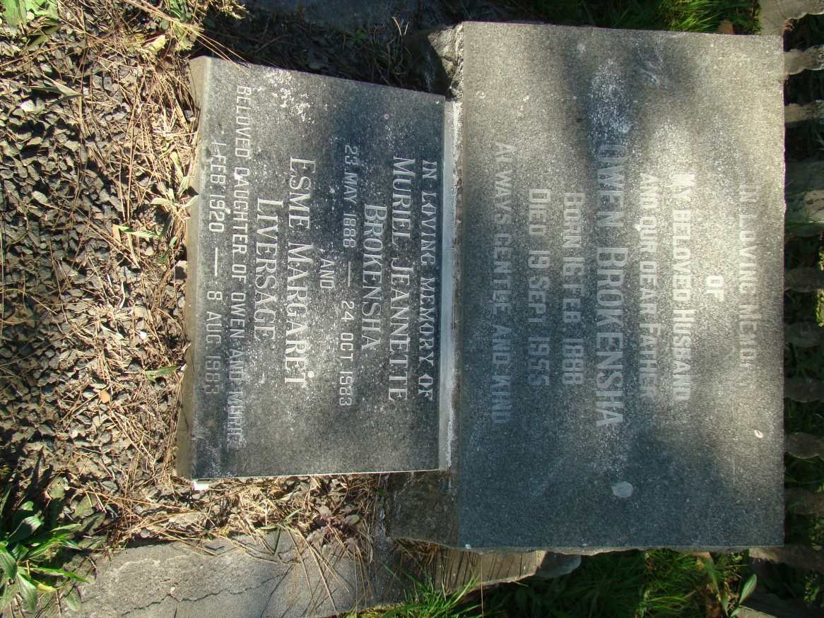 BROKENSHA Owen 1888-1955 &amp; Muriel Jeannette 1886-1983 :: LIVERSAGE Esme Margaret nee BROKENSHA 1920-1983