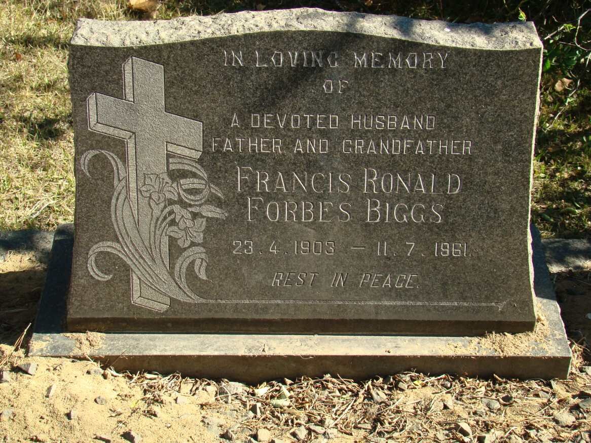 BIGGS Francis Ronald Forbes 1903-1961
