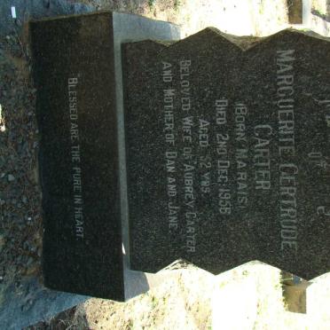 CARTER Marguerite Gertrude nee MARAIS -1956