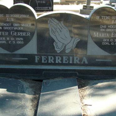 FERREIRA Pieter Gerber 1926-1985 &amp; Maria Elizabeth 1933-2003