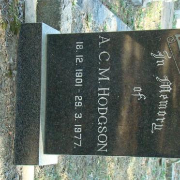 HODGSON A.C.M. 1901-1977