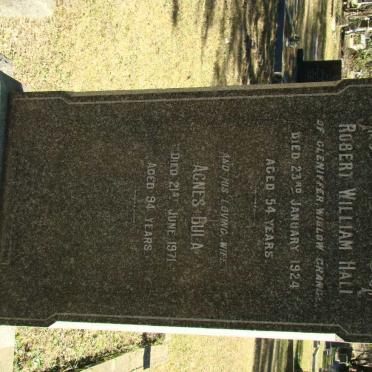 HALL Robert William -1924 &amp; Agnes Bula -1971