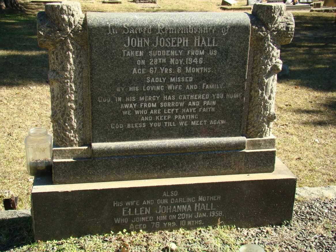 HALL John Joseph -1946 &amp; Ellen Johanna -1958