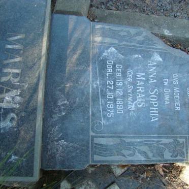MARAIS Anna Sophia nee SNYMAN 1890-1975