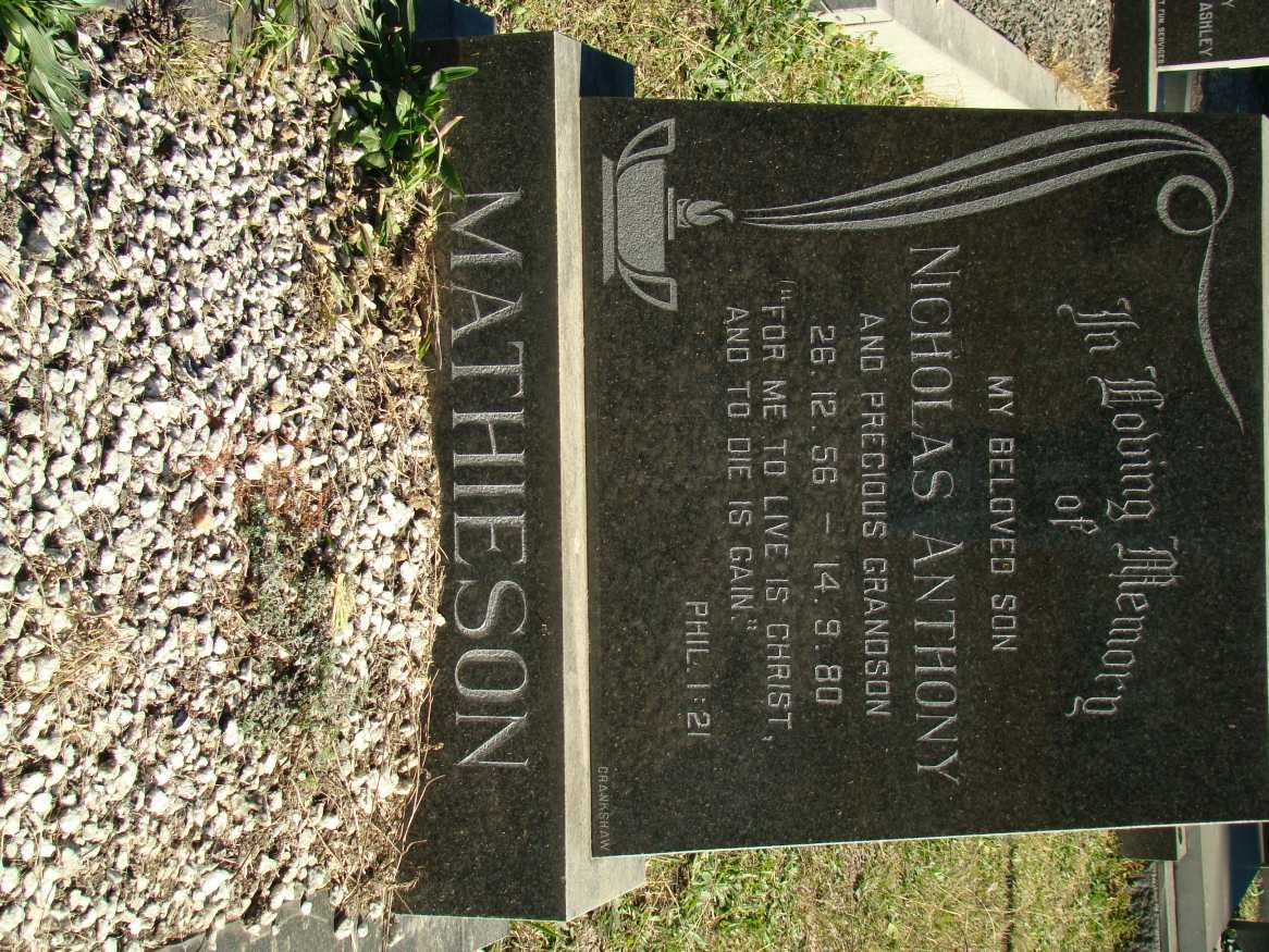 MATHIESON Nicholas Anthony 1956-1980