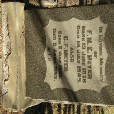 MEYER C.F. 1868-1952 &amp; F.M.E. 1876-1949