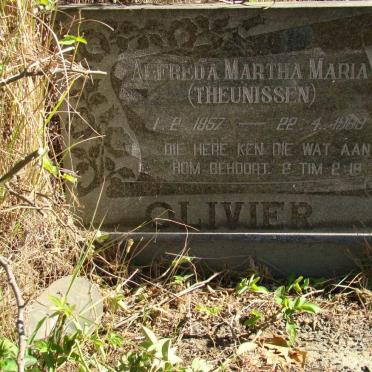 OLIVIER Alfreda Martha Maria nee THEUNISSEN 1957-1989