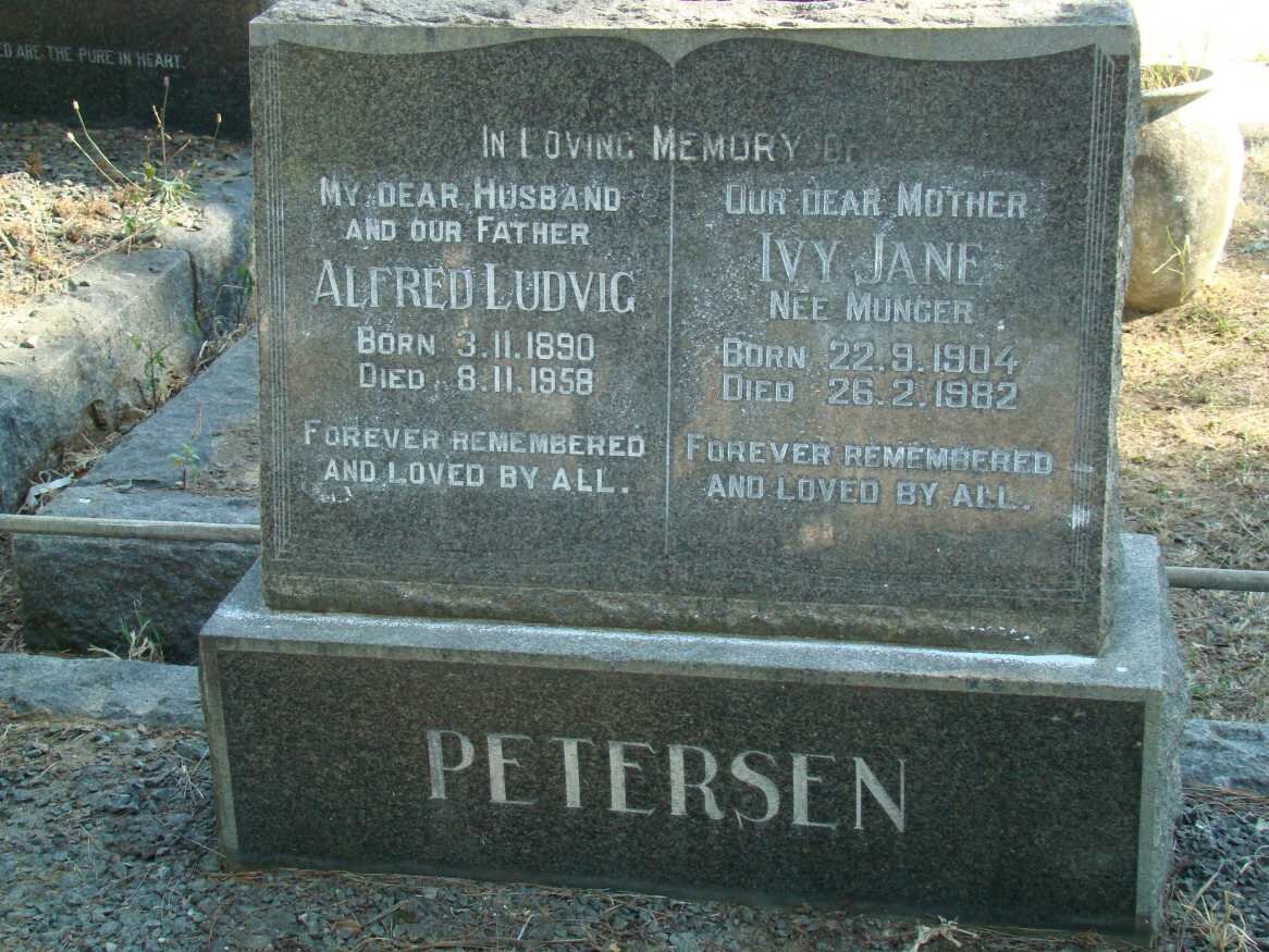 PETERSEN Alfred Ludvig 1890-1958 &amp; Ivy Jane MUNGER 1904-1982
