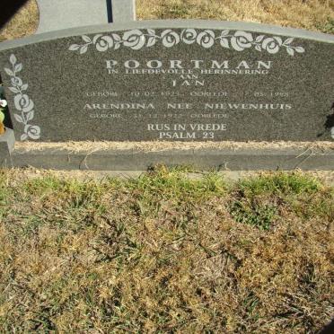 POORTMAN Jan 1923-1998 &amp; Arendina NIEWENHUIS 1922-