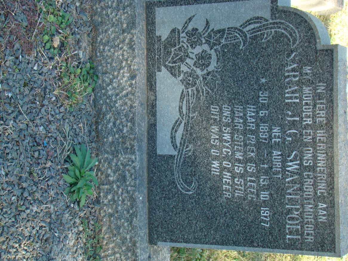SWANEPOEL Sarah J.G. nee AURET 1897-1977
