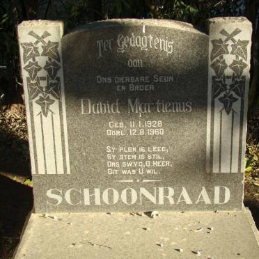 SCHOONRAAD David Martienus 1928-1960
