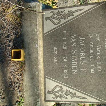 STADEN Jacobus F., van 1891-1959