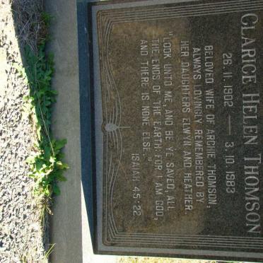 THOMSON Clarice Helen 1902-1983