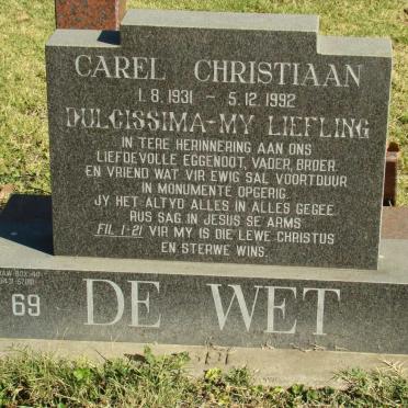 WET Carel Christiaan, de 1931-1992