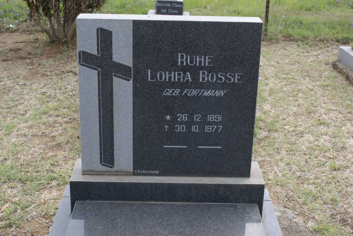 BOSSE Ruhe Lohra nee FORTMANN 1891-1977