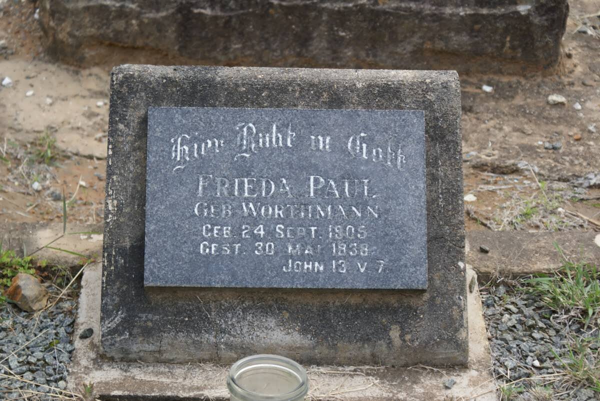 PAUL Frieda nee WORTHMANN 1905-1938