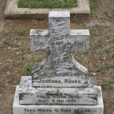 ROHRS Ilse Friedericke Johanna 1920-1920