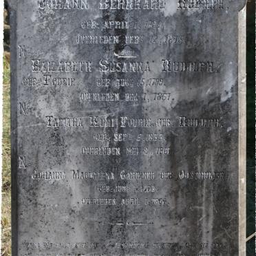 RUDOLPH Johann Bernhard 1794-1875 &amp; Elizabeth Susanna 1799-1867