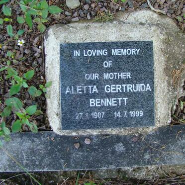 BENNET Aletta Gertruida 1907-1999
