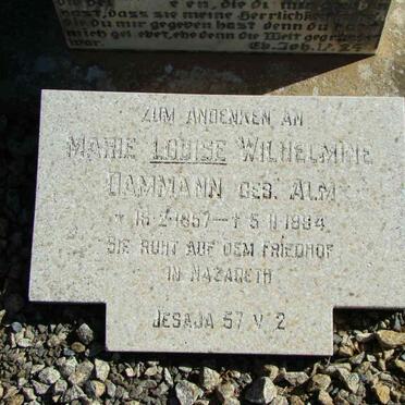 DAMMANN Marie Louise Wilhelmine nee ALM 1857-1884