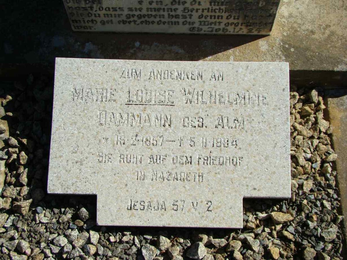 DAMMANN Marie Louise Wilhelmine nee ALM 1857-1884