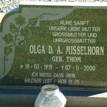 MISSELHORN Olga D.A. nee THOM 1919-2000