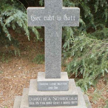 SCHROEDER C.M. Dorothea nee KLINGENBERG 1883-1977