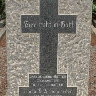 SCHROEDER  Maria D.J. nee KLINGENBERG  1884-1975