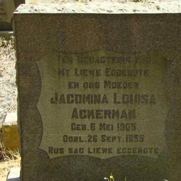 ACKERMAN Jacomina Louisa 1905-1955