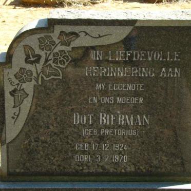 BIERMAN Dot nee PRETORIUS 1924-1970