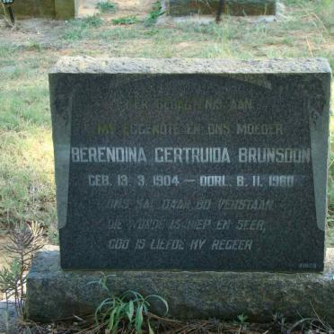 BRUNSDON Berendina Gertruida 1904-1960