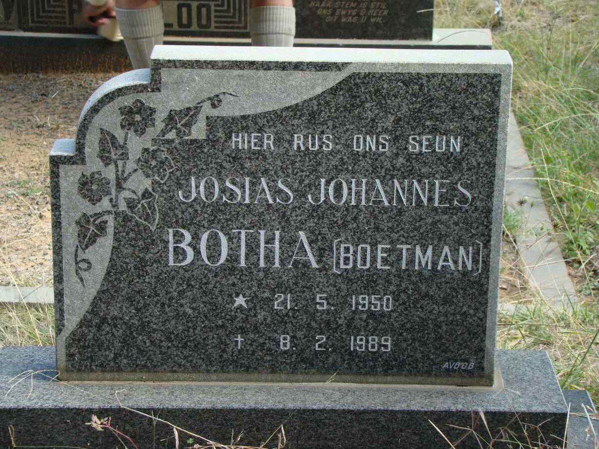 BOTHA Josias Johannes 1950-1989