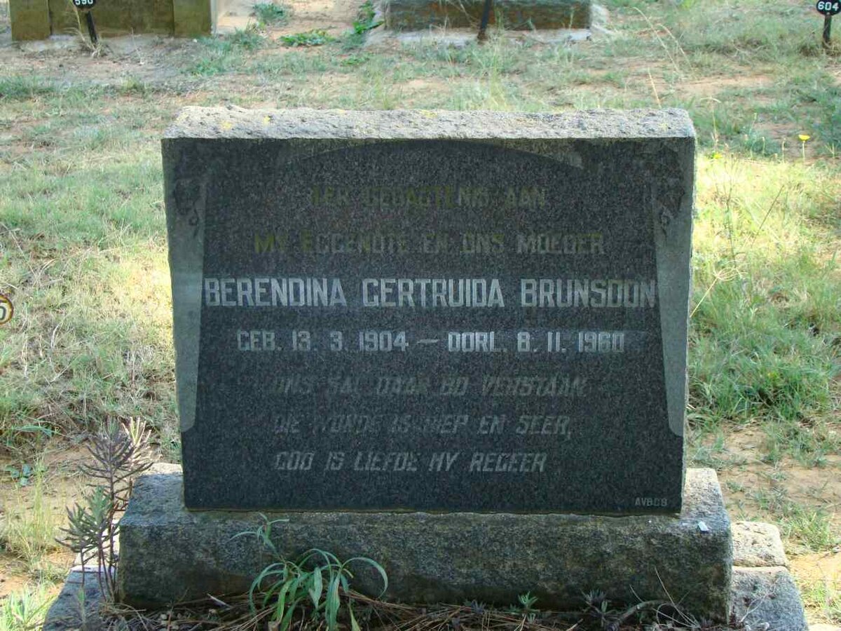 BRUNSDON Berendina Gertruida 1904-1960