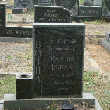 BOTHA Martha Louisa 1910-1986