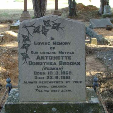 BROOKS Antoinette Dorothea nee REDMAN 1868-1951