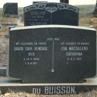 BUISSON David Isak Hendrik Ryk, du 1928-1977 &amp; Eva Magdalena Catharina 1932-
