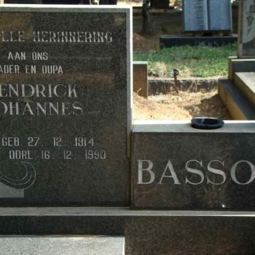 BASSON Hendrick Johannes 1914-1990