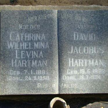 HARTMAN David Jacobus 1882-1964 &amp; Cathrina Wilhelmina Levina 1884-1958