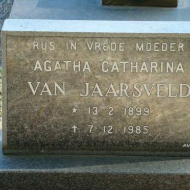 JAARSVELD Agatha Catharina, van 1899-1985