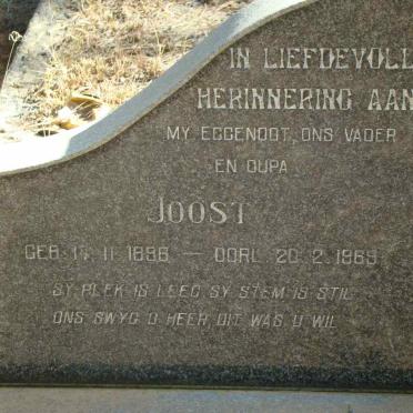 JOUBERT Joost 1896-1969 &amp; Magdalena Aletta 1903-1985 