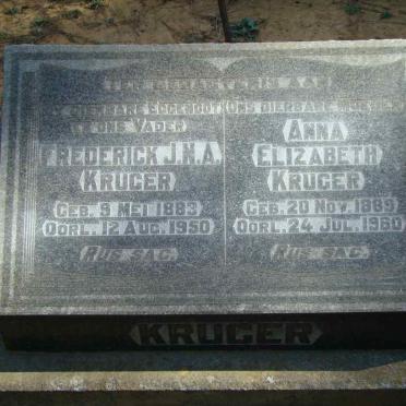 KRUGER Frederick J.N.A. 1883-1950 &amp; Anna Elizabeth 1889-1960