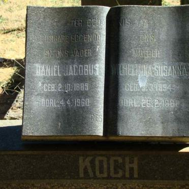 KOCH Daniel Jacobus 1885-1960 &amp; Wilhelmina Susanna 1894-1982