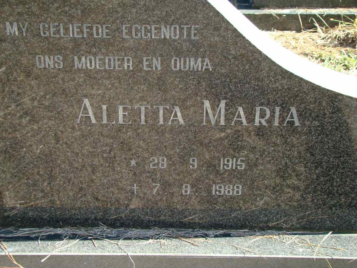 KOTZE Aletta Maria 1915-1988