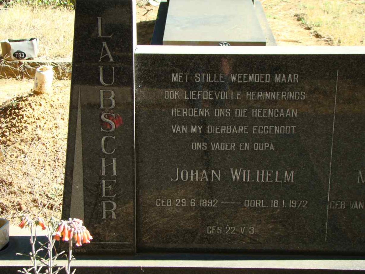LAUBSCHER Johan Wilhelm 1892-1972