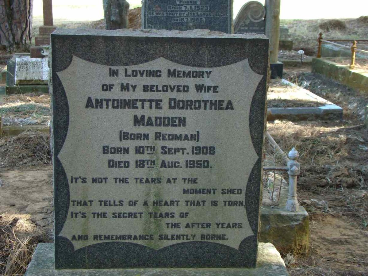 MADDEN Antoinette Dorothea nee REDMAN 1908-1950