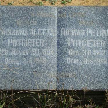 POTGIETER Thomas Petrus 1882-1956 &amp; Susanna Aletta MEYER 1894-1956