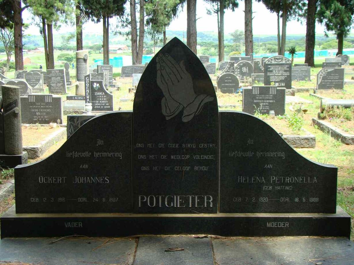 POTGIETER Ockert Johannes 1916-1987 &amp; Helena Petronella HATTING 1920-1988