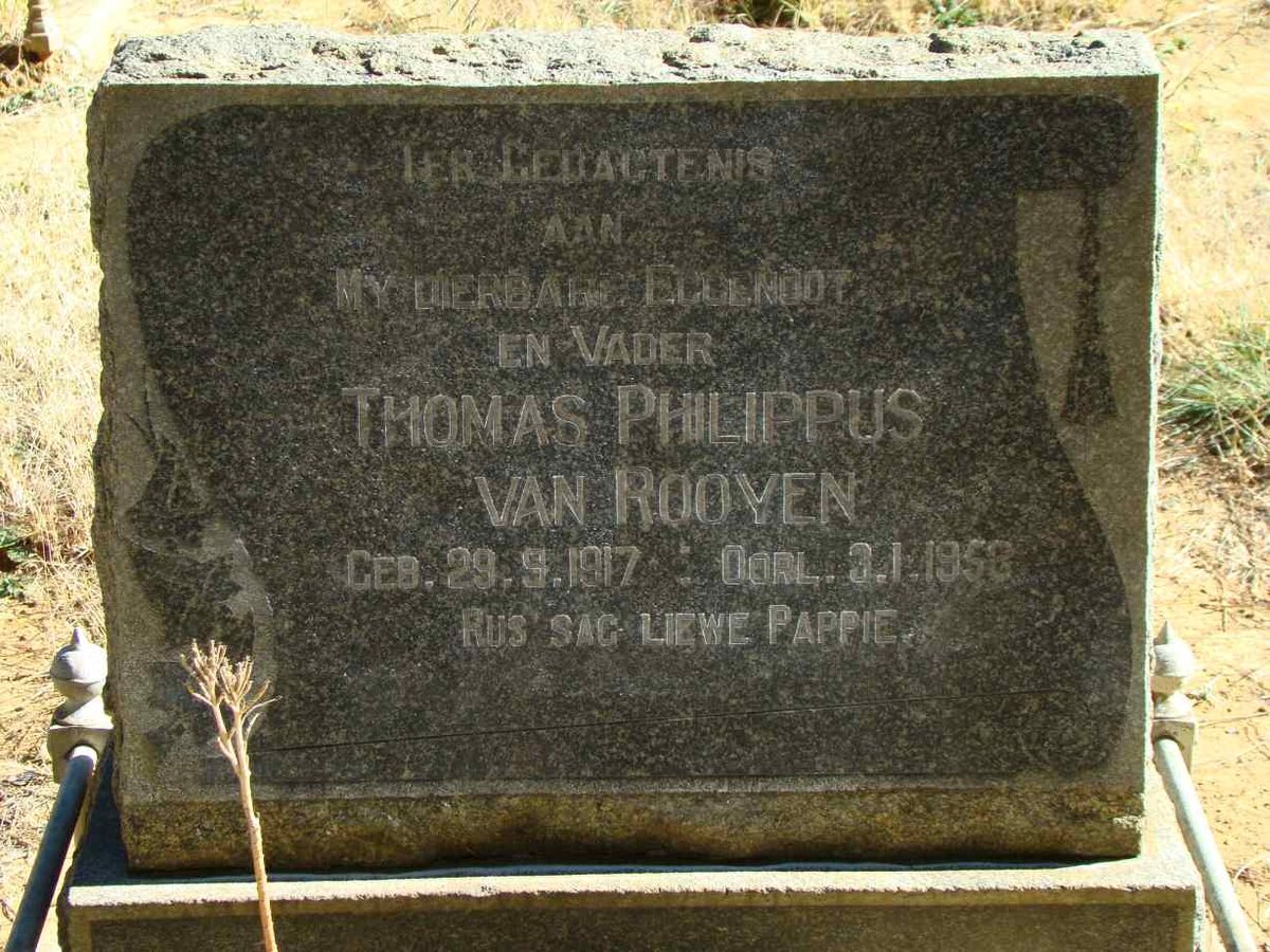ROOYEN Thomas Philippus, van 1917-1958