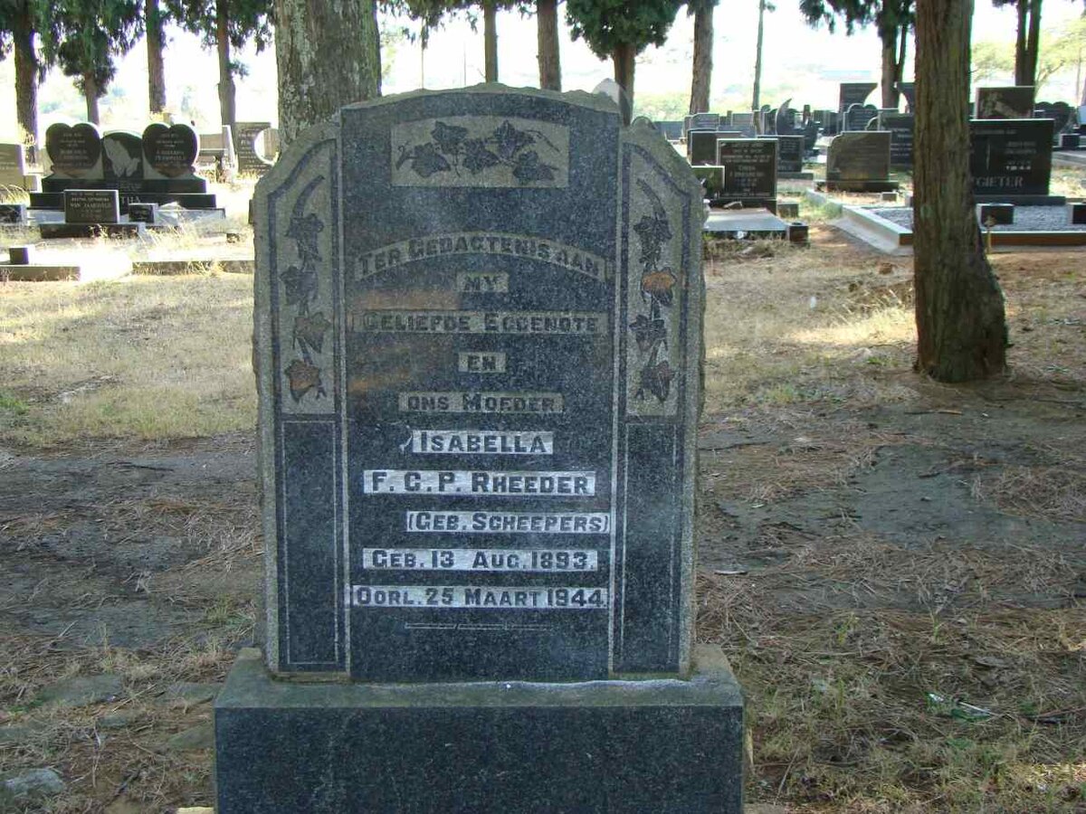 RHEEDER Isabella F.C.P. nee SCHEEPERS 1893-1944