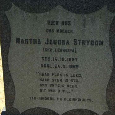 STRYDOM Martha Jacoba nee FERREIRA 1887-1969